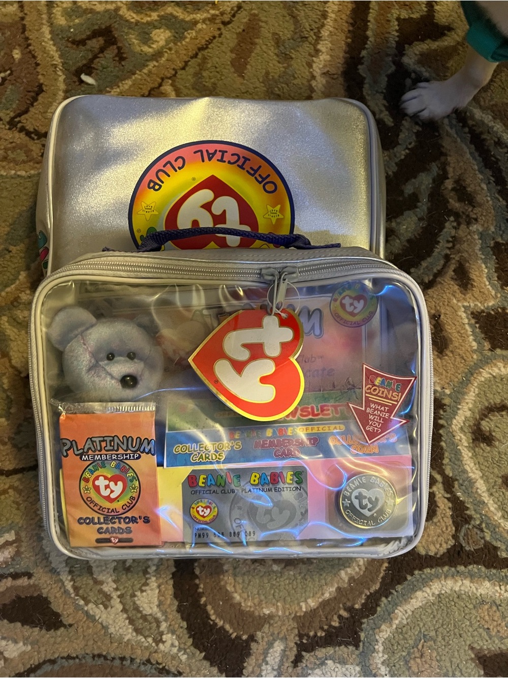 Ty Silver Platinum Club Beanie Babies Collector Set